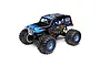 Losi LMT Son Uva Digger 1/8 scale RC monster truck with blue flame graphics and skull artwork on a white background.