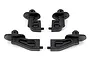Four black plastic RC body mount posts from Team Associated, arranged in two pairs on a white background.