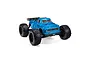 ARRMA Notorious 6S BLX blue RC stunt truck viewed from a front three-quarter angle against a white background.