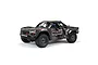 ARRMA Mojave Extreme Bash 1/7 scale desert racer RC truck in a black and grey camo livery on a white background.