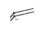 Two black GPM Racing hardened steel rear CVD driveshafts with two small grub screws on a white background.