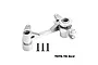 GPM Racing silver aluminium steering assembly set with servo saver for RC cars, including three black mounting screws.