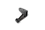 A black anodized aluminium rear lateral rod mount for Kyosho RC vehicles, shown from a high-angle studio perspective.