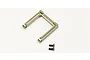 A Kyosho aluminium front brace in a champagne gold finish, accompanied by two black flat-head screws on a white background.