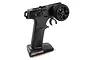 HPI MTX-400 2.4GHz 4-channel pistol grip RC transmitter in black with carbon fiber texture details.