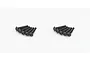 Ten black metal button head screws arranged in two groups of five on a white background.