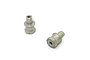 Two Kyosho short shock bushings made of metallic grey material, shown from different angles on a white background.