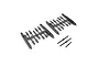 Kyosho upper suspension linkage set including two plastic parts trees and three threaded metal rods on a white background.