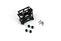 A black plastic main frame for a Walkera QR Ladybird drone, including four small rubber dampers and four metal screws.