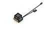 Hobbywing Xerun XR14 sensored brushless ESC with cooling fan, gold-plated connectors, and attached power switch on a white background.