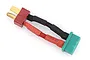 A G-Force adapter cable with a male Deans T-plug on one end and a female MPX connector on the other, joined by short red and black wires.