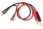 G-Force charging lead with Deans T-style connectors on one end and 4mm banana plugs on the other, featuring red and black 14AWG silicone wire.