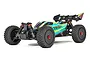 ARRMA Typhon 223S BLX 1/8 scale RC buggy in green and black on a white background.