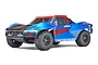 ARRMA Fury 223S BLX RC short course truck in blue and red livery on a white background.