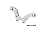 A silver GPM Racing aluminium front shock tower brace for RC vehicles, featuring a machined design and GPM branding.