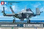 Tamiya 1/72 scale Lockheed Martin F-35C Lightning II plastic model kit box art showing the aircraft on an aircraft carrier deck.