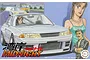 Box art for a Fujimi 1/24 scale Nissan Skyline R32 GT-R model kit featuring Wangan Midnight anime-style illustrations of the car and characters.