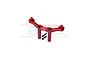 Red anodized aluminium rear body post and mount set for ARRMA Granite by GPM Racing, featuring two vertical posts and mounting screws.