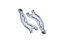 Two silver GPM Racing aluminium front upper suspension arms for RC cars, featuring a machined design with 7075 branding.