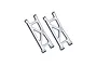 A pair of silver GPM Racing aluminium rear lower suspension arms for RC vehicles, shown against a plain white background.