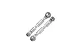 Two silver GPM Racing aluminium steering links with ball ends, featuring 7075 alloy branding.