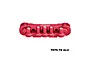A red anodized aluminium front lower suspension mount by GPM Racing, featuring multiple screw holes and the GPM Racing logo.