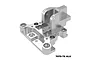 A silver GPM Racing aluminium front centre brace mount for RC cars, featuring a machined 7075-T6 alloy construction.