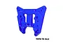 A blue anodized aluminium rear shock tower for an RC car by GPM Racing, featuring multiple mounting holes and a machined design.