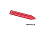 A red anodized aluminium rear skid plate brace for RC cars by GPM Racing, featuring a tapered design and multiple mounting holes.