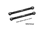 Two black GPM Racing aluminium camber links for RC cars, shown against a white background with text indicating 90mm length and 7075-T6 aluminium material.