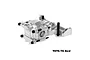 A silver GPM Racing aluminium front bulkhead assembly for an RC vehicle, featuring machined 7075-T6 alloy construction.