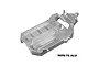 A silver GPM Racing aluminium main chassis for an RC car, shown from a high-angle perspective against a plain white background.