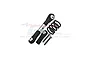 GPM Racing stainless steel tie rod assembly with a black coil spring and mounting hardware against a branded background.