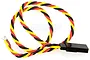 A 300mm twisted wire lead with red, yellow, and black insulation, featuring a female JR/Hitec connector on one end and exposed tinned wire ends.