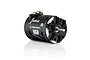 Hobbywing Justock G2.1 FTM sensored brushless motor in black with gold connectors, viewed from a slight angle against a white background.