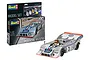 Revell 1/32 scale Porsche 917/10 CanAm model kit box and a fully assembled, painted model car with Martini racing livery.