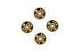Four bronze-coloured aluminium wheel washers for Traxxas RC models arranged in a diamond pattern against a white background.