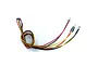 A pair of 5mm yellow LED lights with red and black wiring and a small white connector, set against a plain white background.