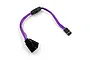 A purple Y-harness servo wire with black connectors on a white background.