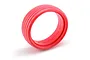 A single red molded foam tyre insert for an RC buggy, featuring a ribbed outer surface, isolated against a white background.