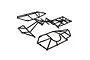 A set of black plastic roll cage components for a Losi DBXL RC car, laid out on a white background.