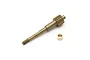Kyosho brass 20T main gear shaft with a small brass bushing on a white background.