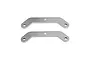 Two GPM Racing stainless steel bulkhead tie bars for RC cars, one marked F for front and one marked R for rear, isolated on a white background.