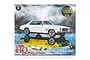 Product packaging for a 1/24 scale DDA Collectables Holden HQ Monaro GTS 4-door plastic model kit, featuring a white car on a reflective surface.