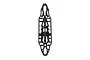 A top-down view of a black Team Associated RC chassis plate with various cutouts and mounting holes.