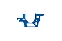 A blue anodized aluminium RC bulkhead spare part for Team Associated vehicles, shown against a plain white background.