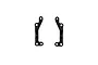 Two black metal ballstud mounts for Team Associated RC cars, shown side-by-side against a white background.
