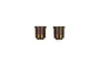 Two threaded brown metal RC shock bodies with Kashima coating isolated on a white background.