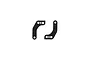 Two black metal steering block arms for an RC car, shown against a white background.
