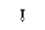 A black plastic steering bellcrank component for an RC car, shown from a top-down perspective against a white background.